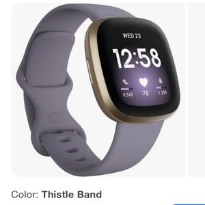Fitbit versa 3 smartwatch - brand new, never opened, limited edition thistle